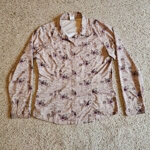 North Face Shirt Womens Large Button Front Light Weight Long Sleeve